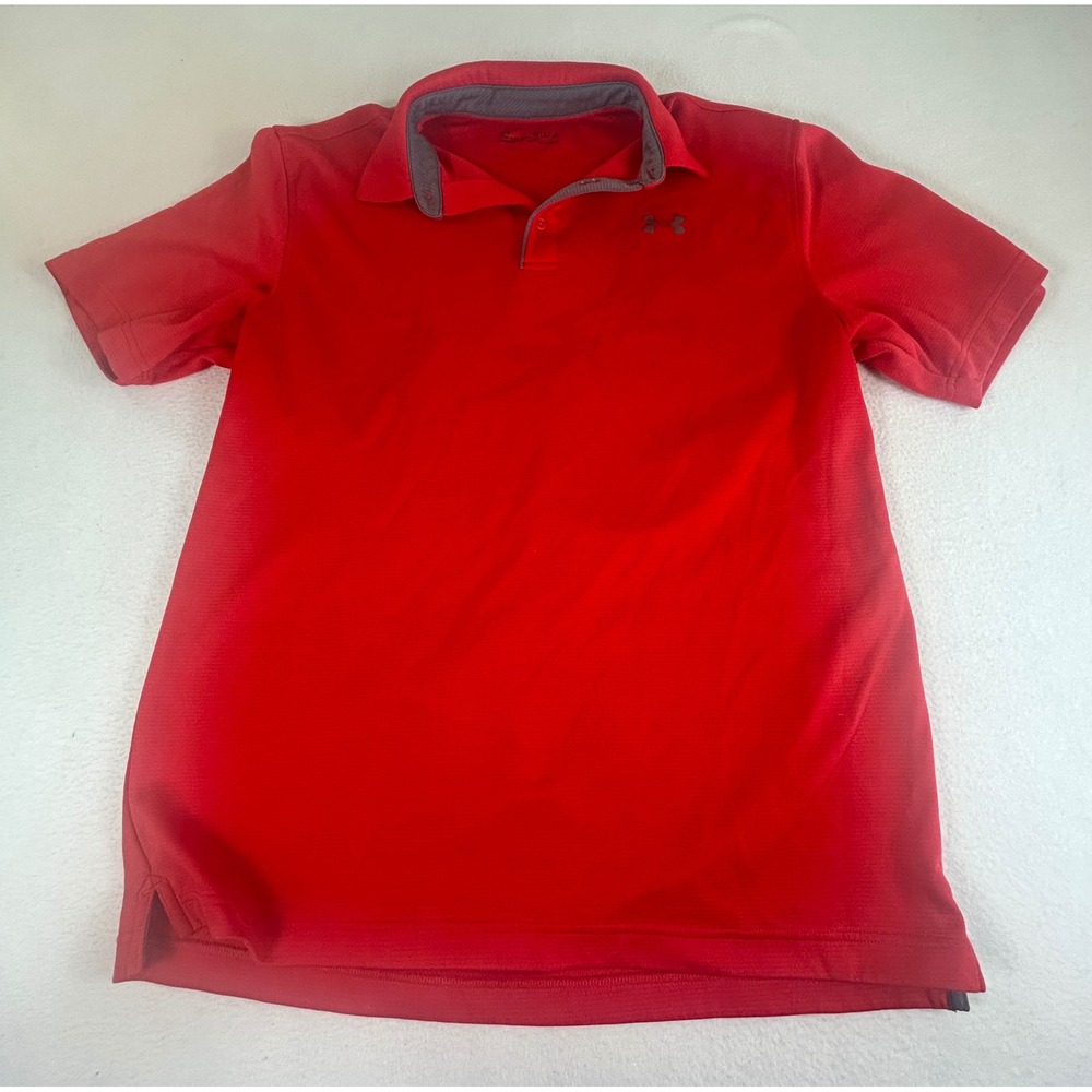 Under Armour Polo Shirt Mens Large Tall Red HeatGear Athletic‎ 1290140-600